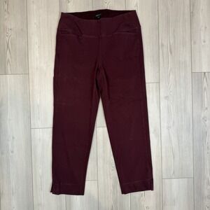 J. Jill XL Tall Wearever Smooth Fit Classic Slim Leg Pants Burgundy Pull On